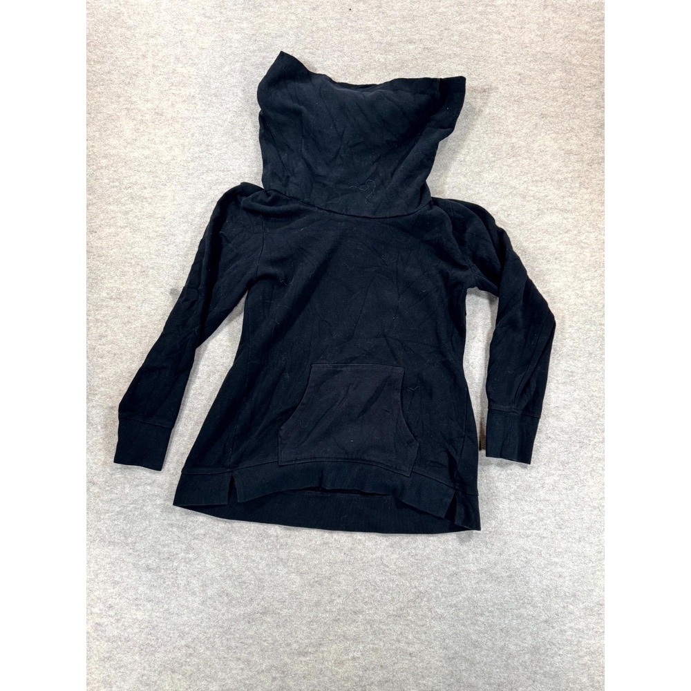 Old Navy Sweatshirt Womens Medium Black Kangaroo Pocket Fleece Lined Pullover